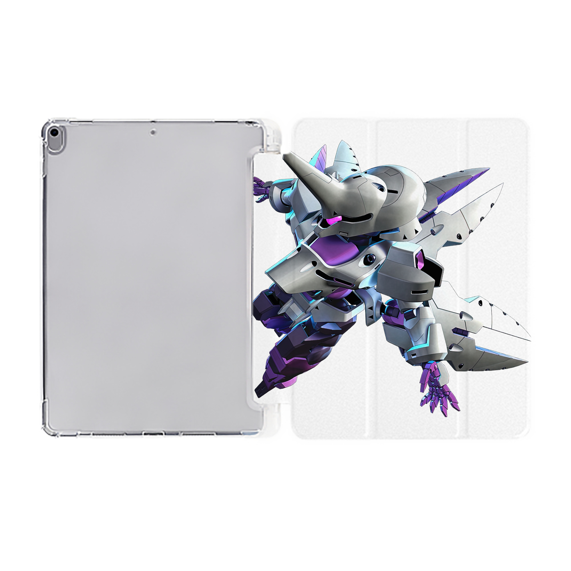 （画像用） 機動戦士ガンダム Mobile Suit Gundam IPad ケース ペン収納付き 三つ折りスタンド PUレザー×シリコン 対応機種9.5/10.5/10.9インチ